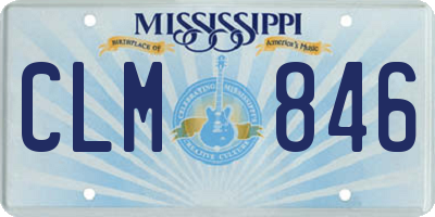 MS license plate CLM846
