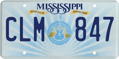 MS license plate CLM847