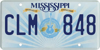 MS license plate CLM848