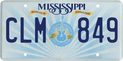 MS license plate CLM849