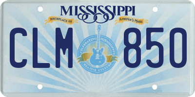 MS license plate CLM850