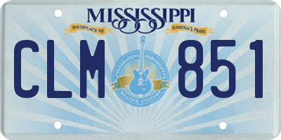 MS license plate CLM851