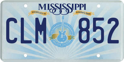 MS license plate CLM852