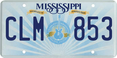 MS license plate CLM853