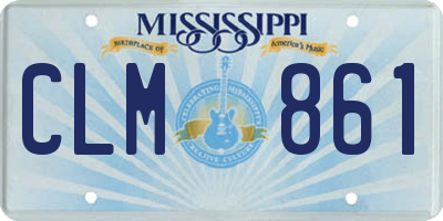 MS license plate CLM861