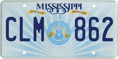 MS license plate CLM862