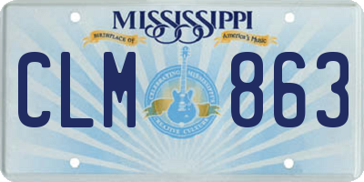 MS license plate CLM863