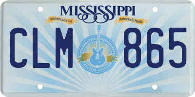 MS license plate CLM865
