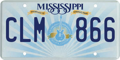 MS license plate CLM866
