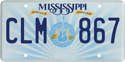 MS license plate CLM867