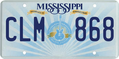 MS license plate CLM868