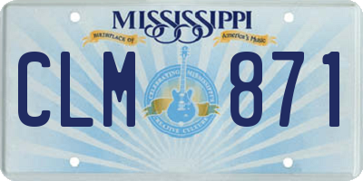 MS license plate CLM871