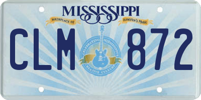 MS license plate CLM872