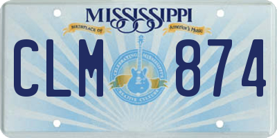 MS license plate CLM874