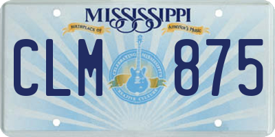 MS license plate CLM875