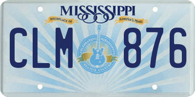 MS license plate CLM876