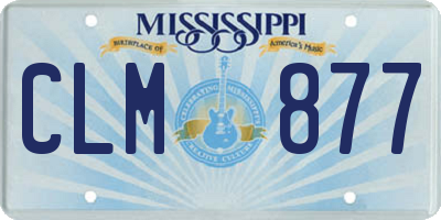 MS license plate CLM877