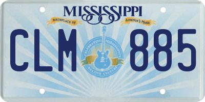 MS license plate CLM885