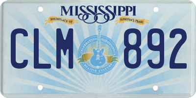 MS license plate CLM892
