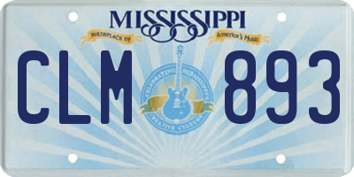 MS license plate CLM893