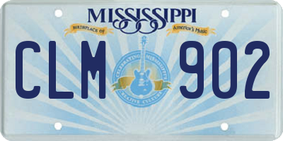 MS license plate CLM902