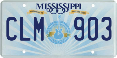 MS license plate CLM903