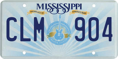 MS license plate CLM904