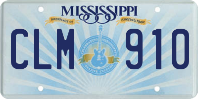 MS license plate CLM910