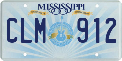 MS license plate CLM912
