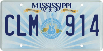 MS license plate CLM914