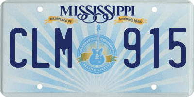 MS license plate CLM915