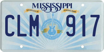 MS license plate CLM917