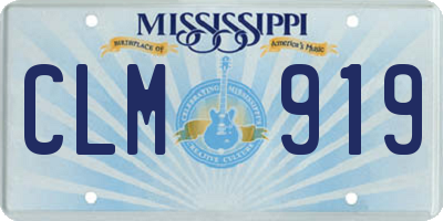 MS license plate CLM919
