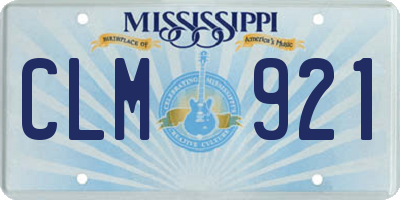 MS license plate CLM921