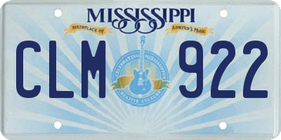 MS license plate CLM922