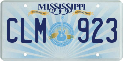 MS license plate CLM923