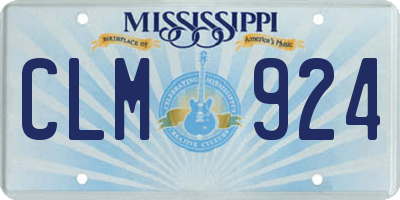 MS license plate CLM924