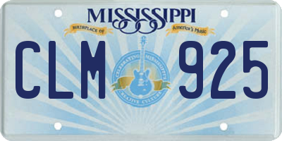 MS license plate CLM925