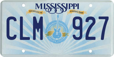 MS license plate CLM927
