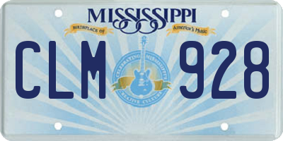 MS license plate CLM928