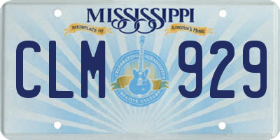MS license plate CLM929