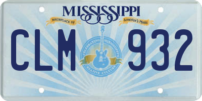 MS license plate CLM932