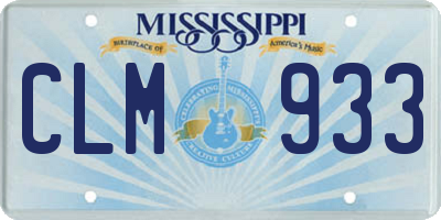 MS license plate CLM933