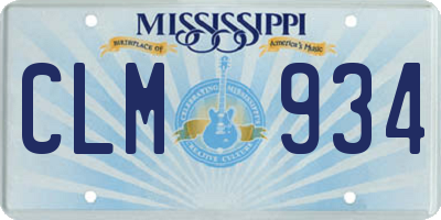 MS license plate CLM934