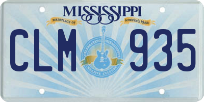 MS license plate CLM935