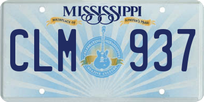 MS license plate CLM937