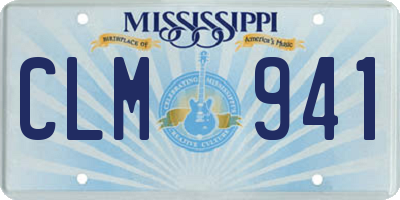 MS license plate CLM941