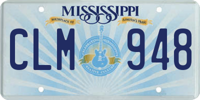 MS license plate CLM948
