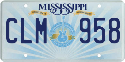 MS license plate CLM958