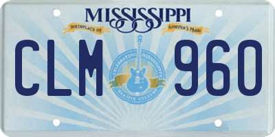 MS license plate CLM960